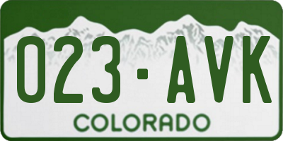CO license plate 023AVK