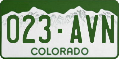 CO license plate 023AVN