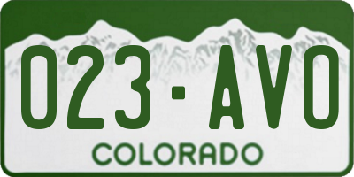 CO license plate 023AVO