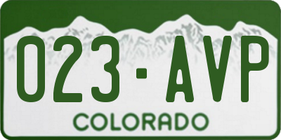 CO license plate 023AVP