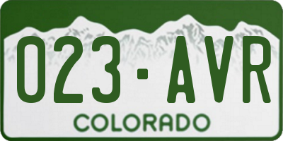 CO license plate 023AVR