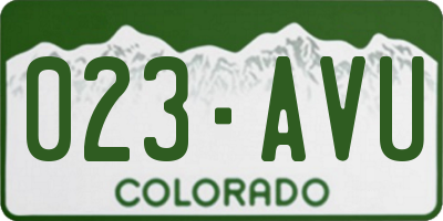 CO license plate 023AVU