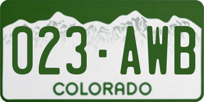 CO license plate 023AWB