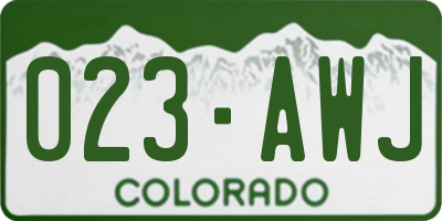 CO license plate 023AWJ