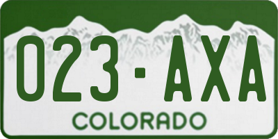 CO license plate 023AXA
