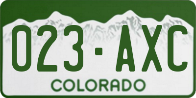 CO license plate 023AXC