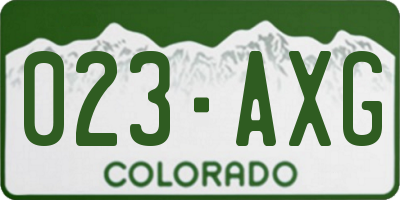 CO license plate 023AXG