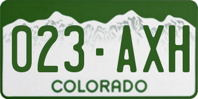 CO license plate 023AXH