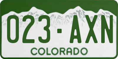 CO license plate 023AXN