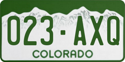 CO license plate 023AXQ