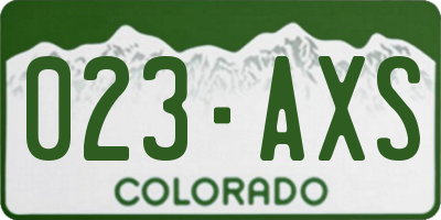 CO license plate 023AXS