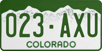CO license plate 023AXU