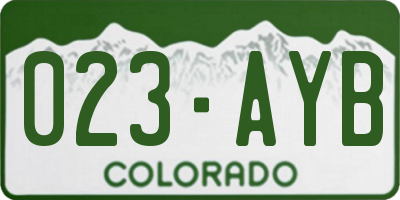 CO license plate 023AYB