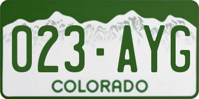 CO license plate 023AYG