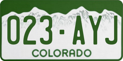 CO license plate 023AYJ