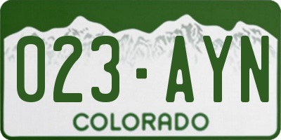 CO license plate 023AYN