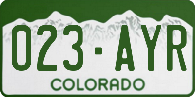 CO license plate 023AYR