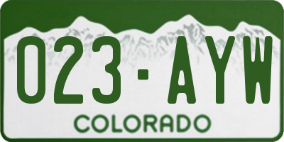 CO license plate 023AYW