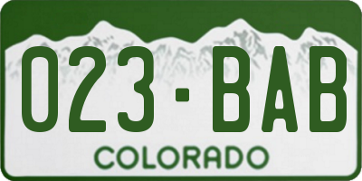 CO license plate 023BAB