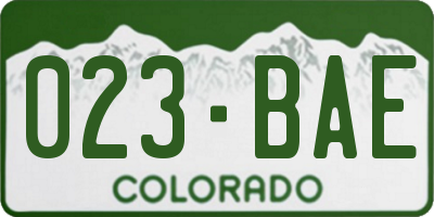CO license plate 023BAE
