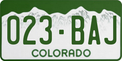 CO license plate 023BAJ
