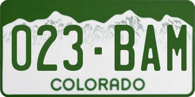 CO license plate 023BAM
