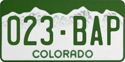 CO license plate 023BAP