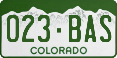 CO license plate 023BAS