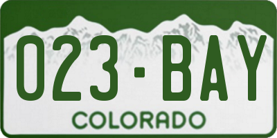 CO license plate 023BAY