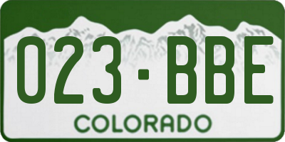 CO license plate 023BBE