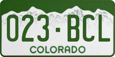 CO license plate 023BCL