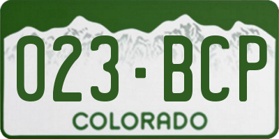 CO license plate 023BCP