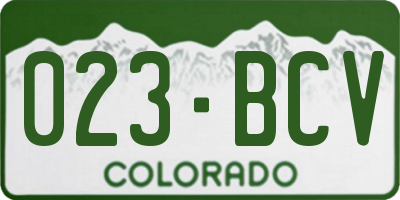 CO license plate 023BCV