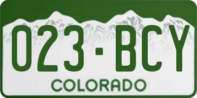 CO license plate 023BCY