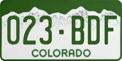 CO license plate 023BDF
