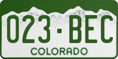 CO license plate 023BEC
