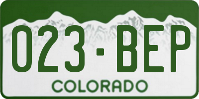 CO license plate 023BEP