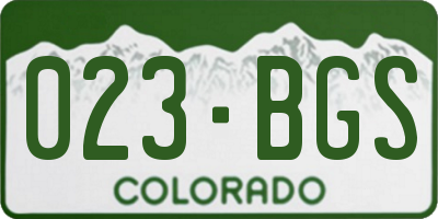 CO license plate 023BGS