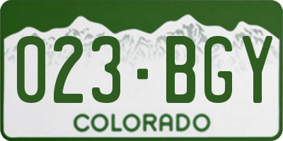 CO license plate 023BGY