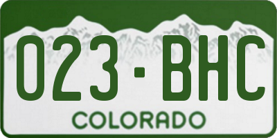 CO license plate 023BHC