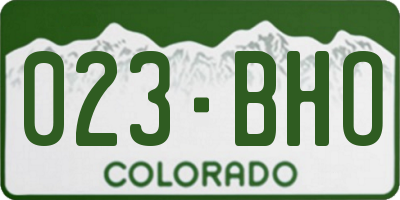 CO license plate 023BHO