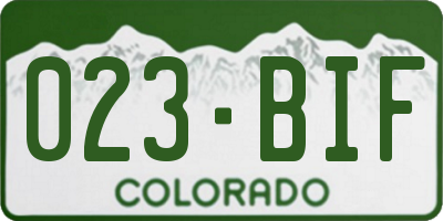CO license plate 023BIF