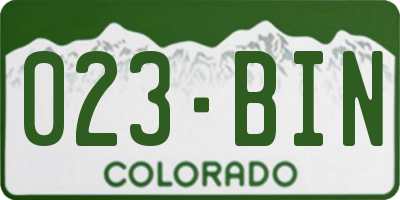 CO license plate 023BIN