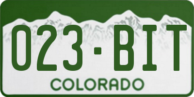 CO license plate 023BIT