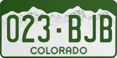 CO license plate 023BJB