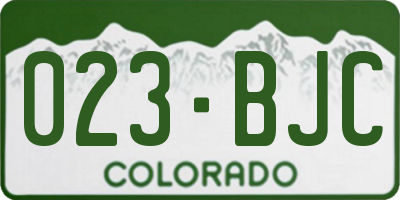 CO license plate 023BJC