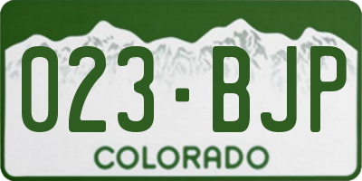 CO license plate 023BJP