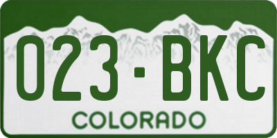 CO license plate 023BKC