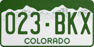 CO license plate 023BKX
