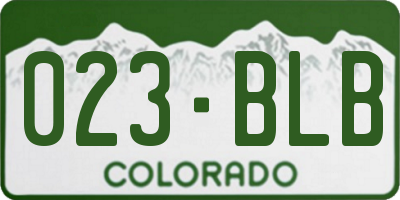 CO license plate 023BLB
